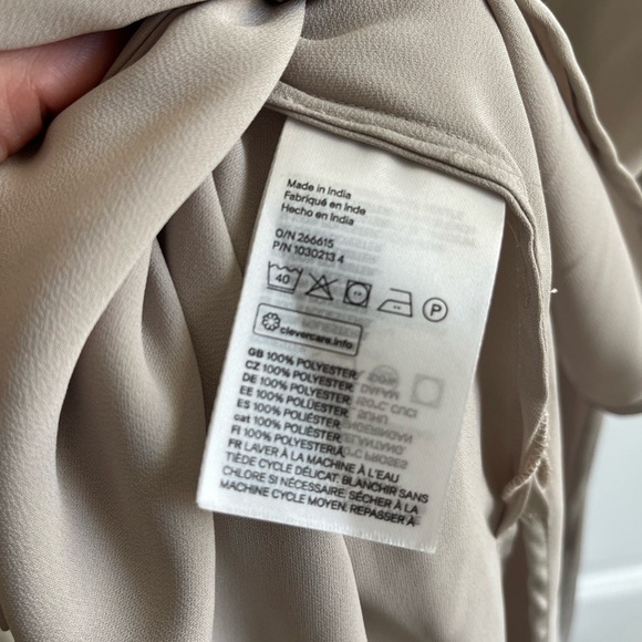 H&M Satin Midi Dress Light Taupe - M - Picture 8 of 8